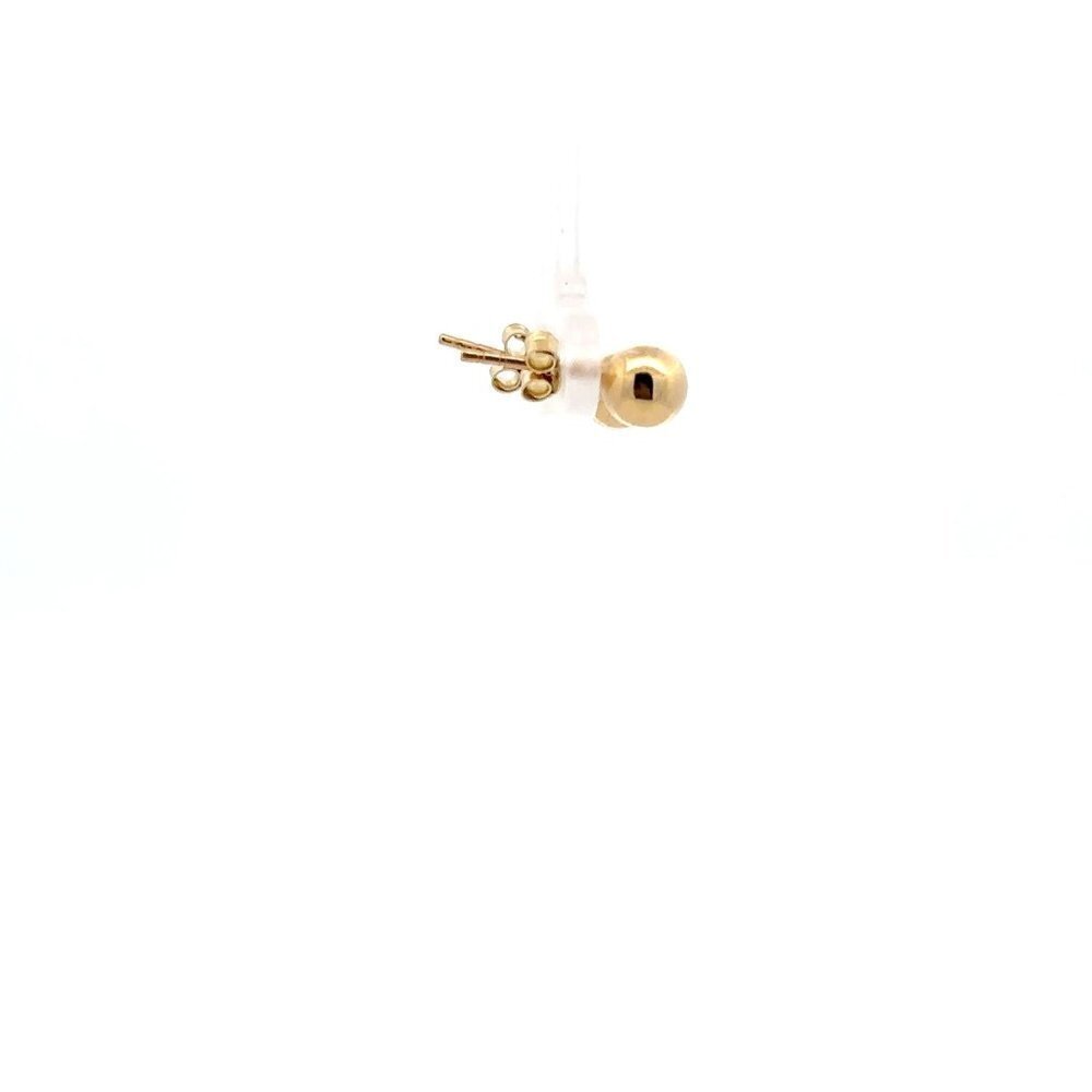 18K Gold Stud Earrings Ball - Picture 4 of 11